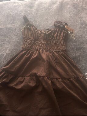 Brown Sundress with Smocked Waist